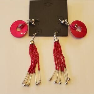 Bundle of Treska pink unique dangledrop French wire earrings